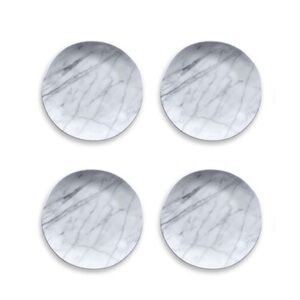 TarHong Carrara Marble Salad Plate, 8.5", Melamine, Set Of 4